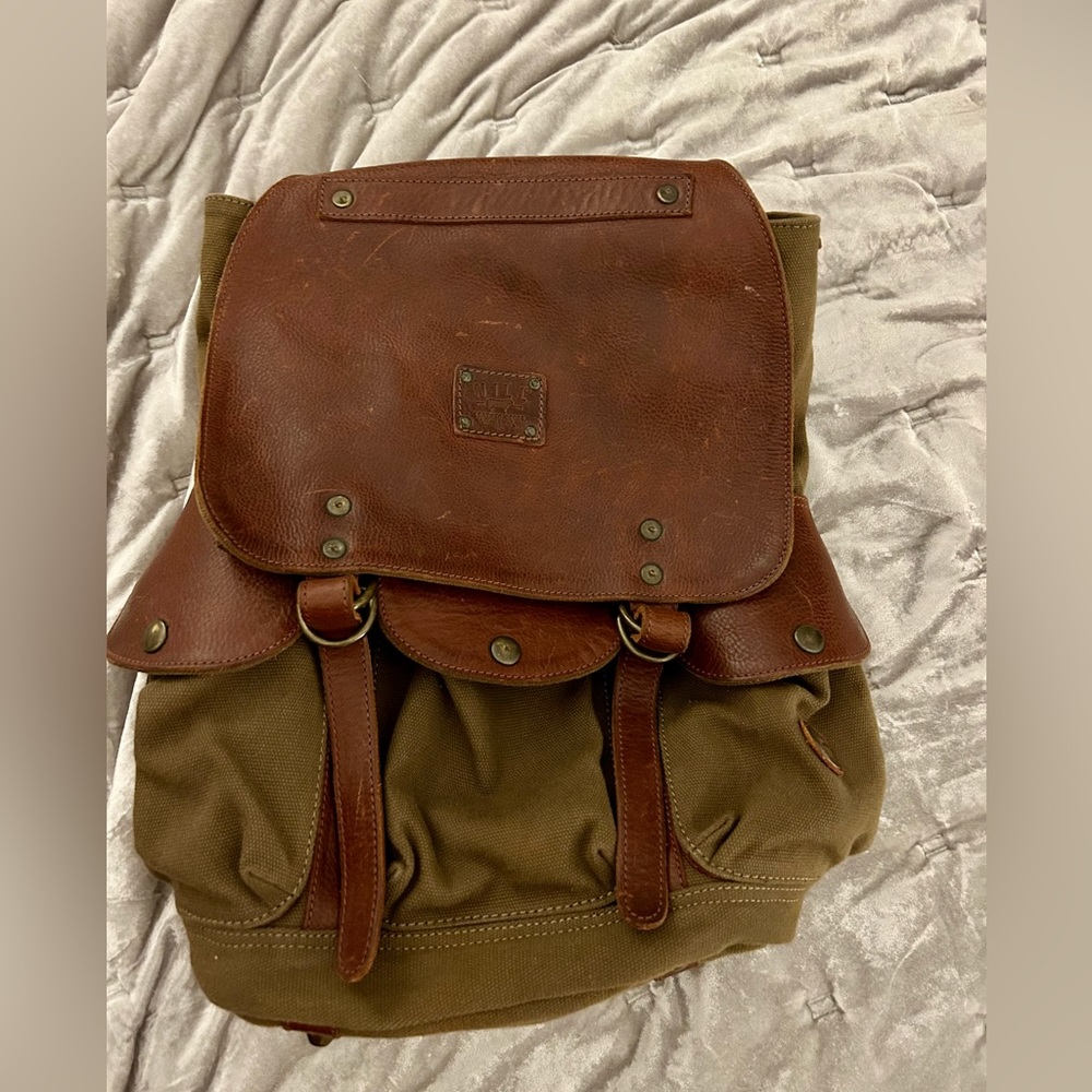 Will Lennon Canvas and Leather Backpack | Tobacco